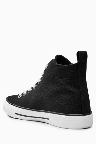 Black Canvas High Top Trainers